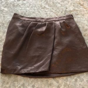 Bronze shiny mini skirt